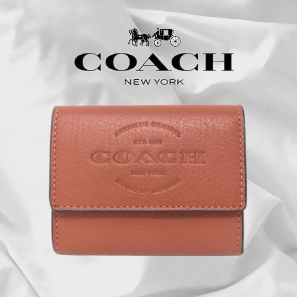 Coach Men's Coin Natural Wallet F24652 Terracotta Leather Wristlet
